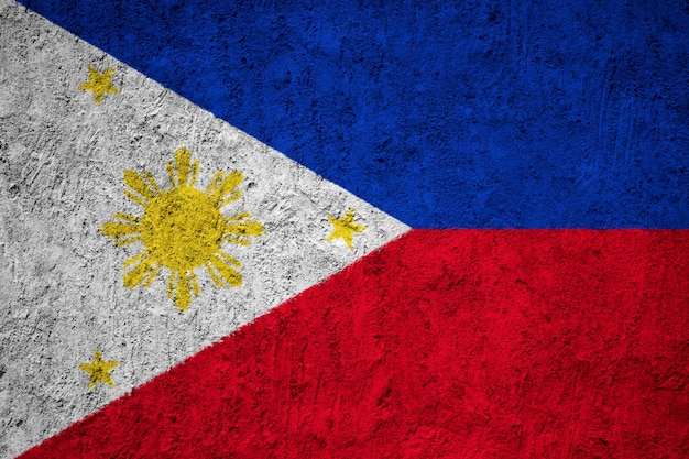 Premium Photo | Painted national flag of philippines on a concrete wall