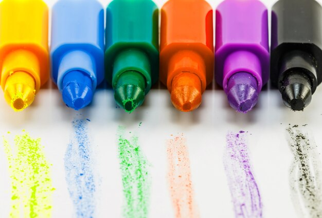 Premium Photo | Painting colourful of crayons