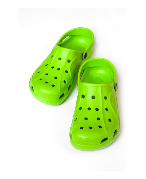 bright green crocs