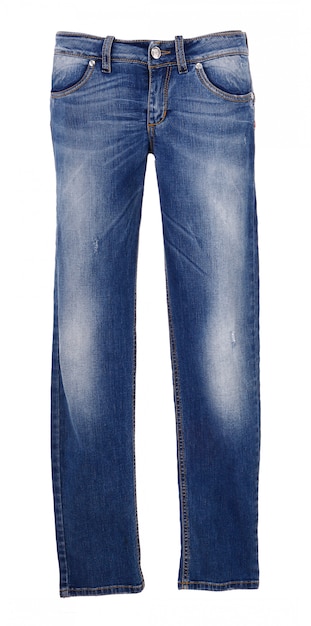 Premium Photo | Pair of worn blue denim jeans