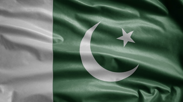 Premium Photo | Pakistani flag waving in the wind. close up of pakistan ...