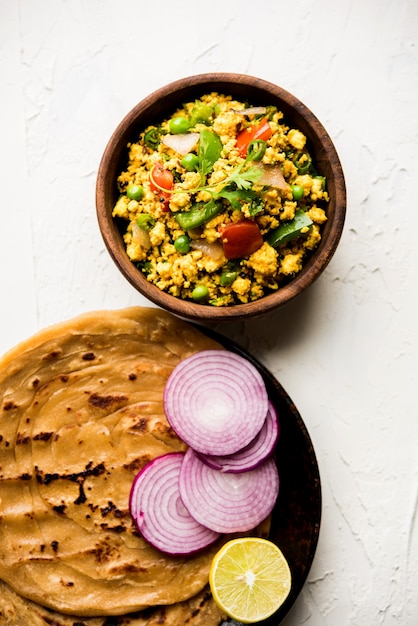 Premium Photo | Paneer bhurji, mildly spiced cottage cheese scramble ...