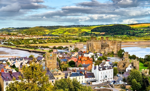 Premium Photo | Panorama Of Conwy With Conwy Castle. Unesco World ...