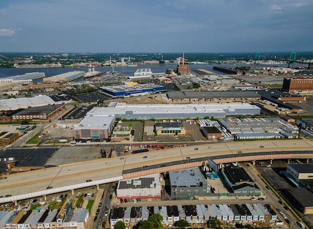 Premium Photo | Panorama of downtown suburban area and aerial view with ...