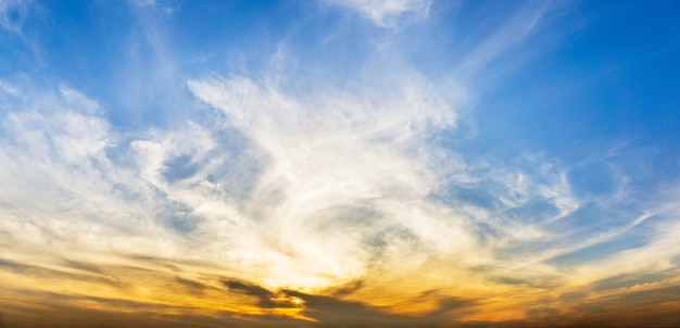 Premium Photo | Panorama morning twilight sky and clouds nature background