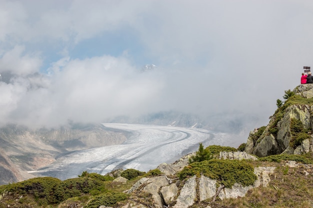 Premium Photo | Panorama of mountains scene, walk through the great ...