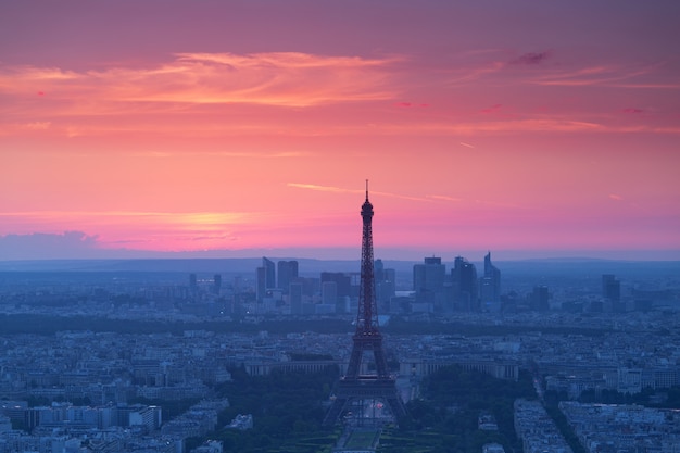 Panorama of Paris at sunset Photo | Free Download