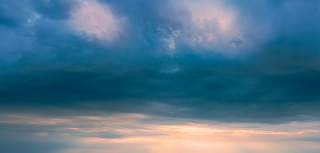 Premium Photo | Panorama of stormy sky before sunset