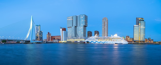 Premium Photo | Panorama view of rotterdam city skyline in rotterdam ...