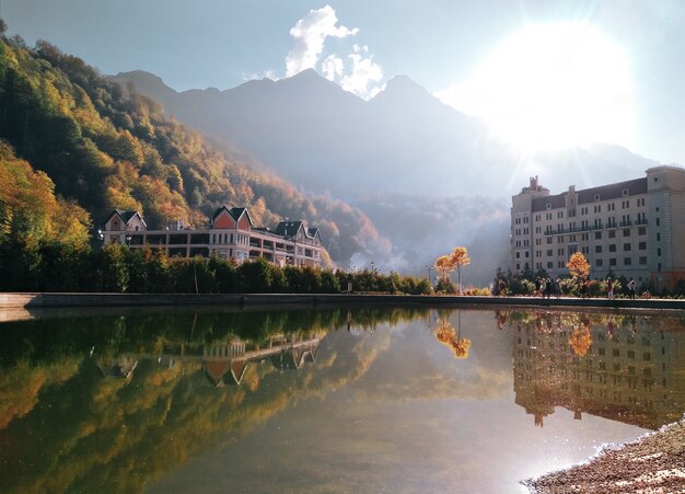 Premium Photo Panoramic Scenic View Of Rosa Khutor Beach In Krasnaya Polyana