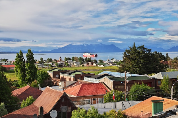 Premium Photo | Panoramic view of a city in puerto natales chile