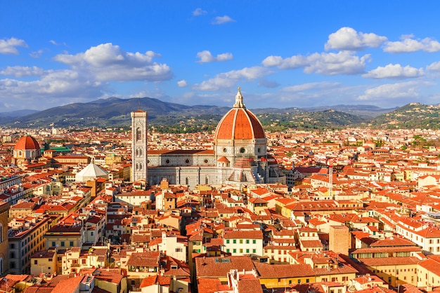 Bild auf Leinwand Panorama von Florenz Italien Die Basilica Di Santa Maria Del F