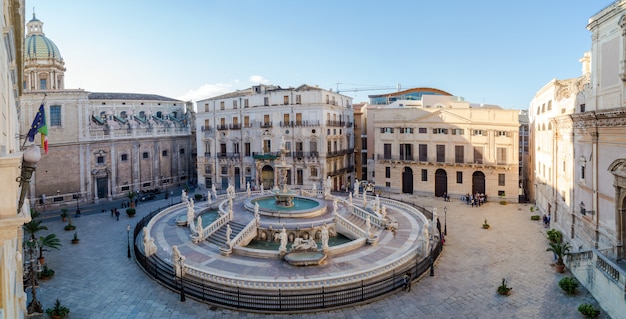 Premium Photo | Panoramic view of piazza pretoria or piazza della ...