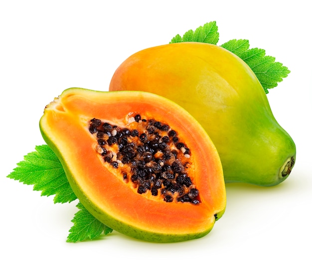 Premium Photo | Papaya fruit isolated on white background with clipping ...