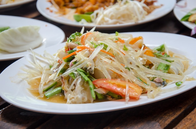 Premium Photo | Papaya salad crab