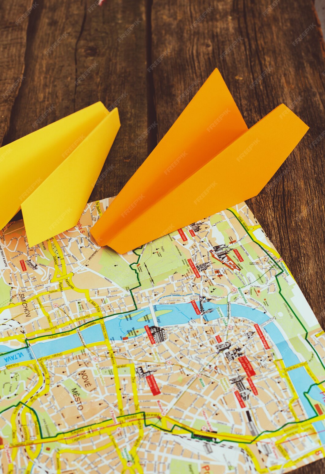 Free Photo | Paper airplane on map. travel concept