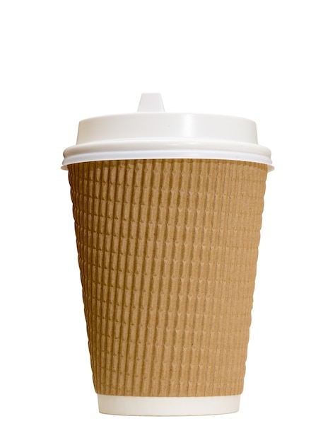Кофе в стаканчике на белом фоне