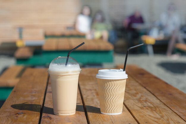 hot coffee in plastic cup