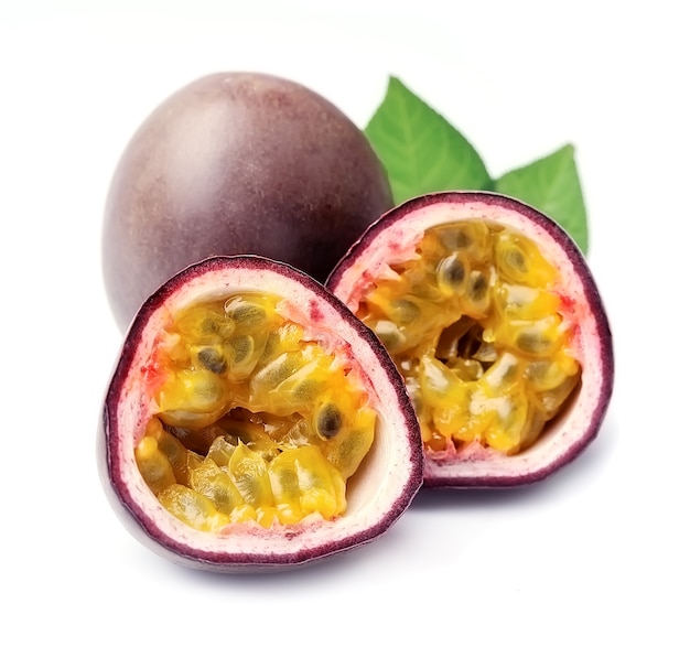 Premium Photo | Passion-fruit on white background