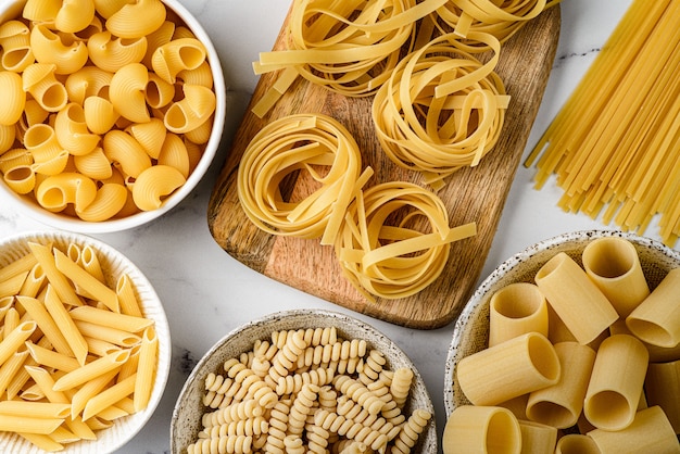 Premium Photo | Pasta on a marble background