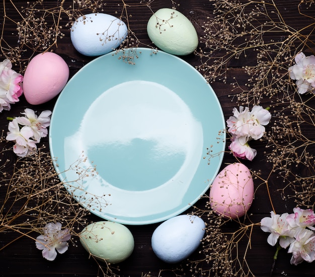 Premium Photo | Pastel color easter eggs