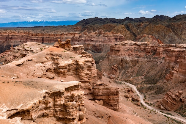 Premium Photo | Pathway in red sandstone canyon