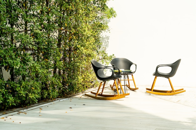 Premium Photo | Patio deck and chair
