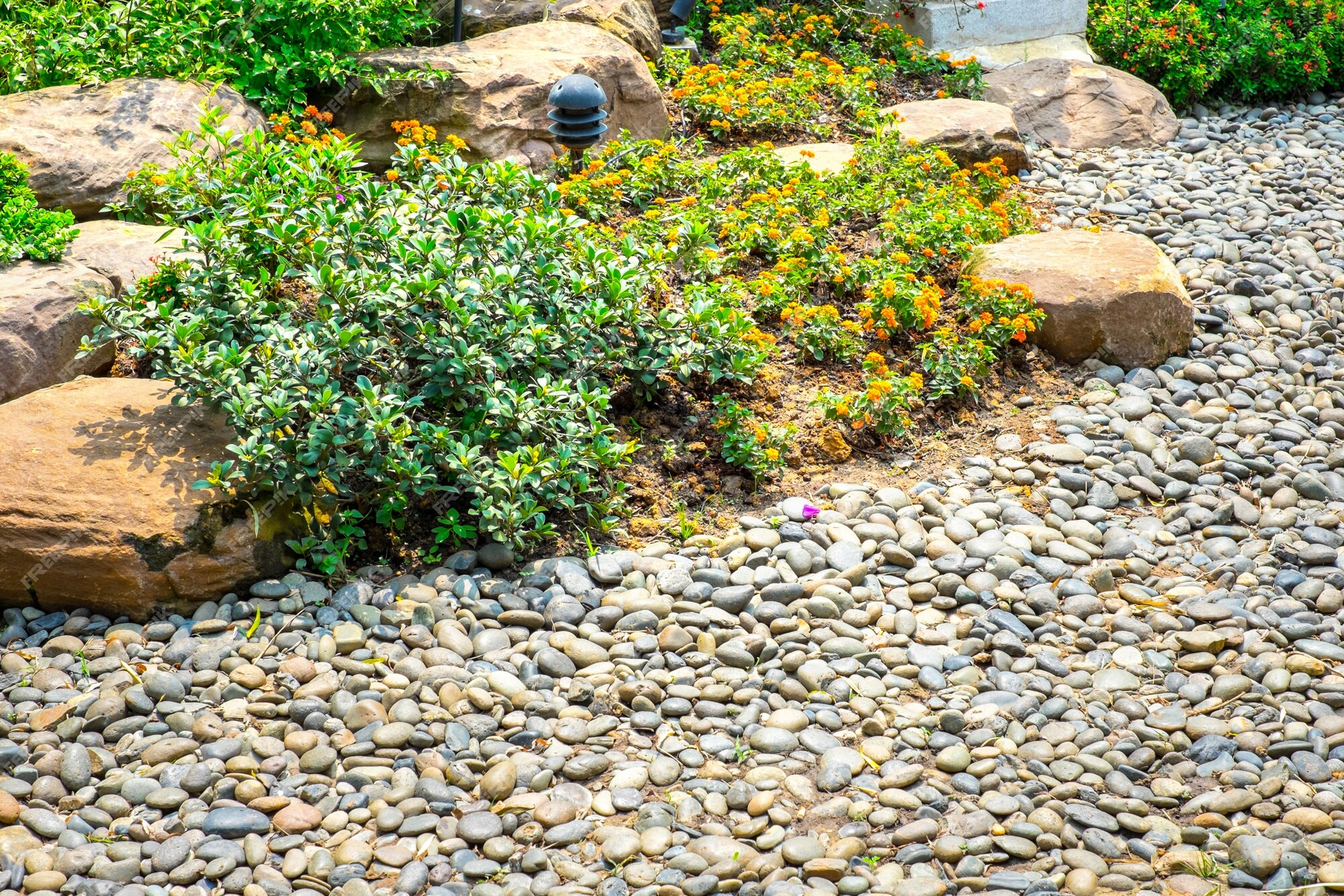 Premium Photo | Pebble walk way in chinese garden