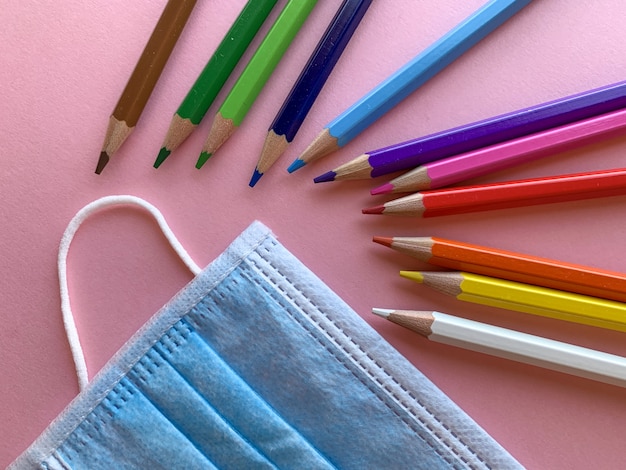 Premium Photo | Pencils and mask