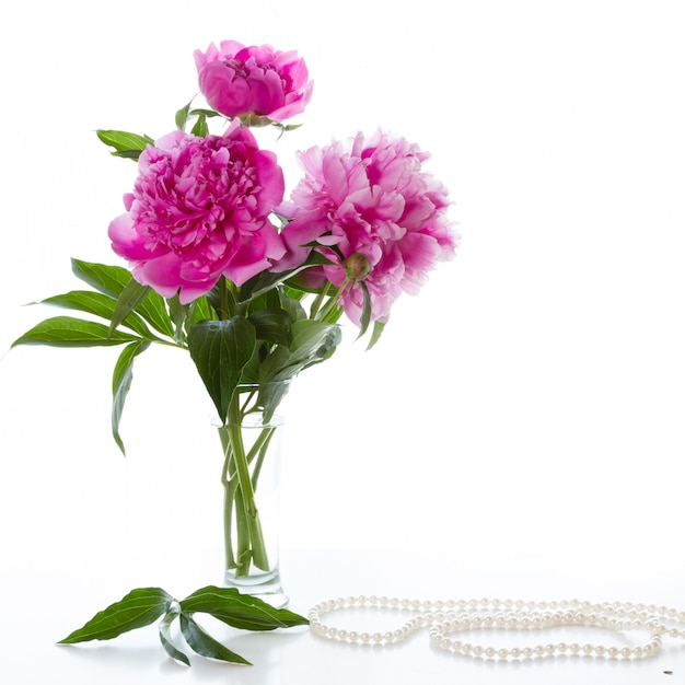 Premium Photo | Peony flowers in a vase