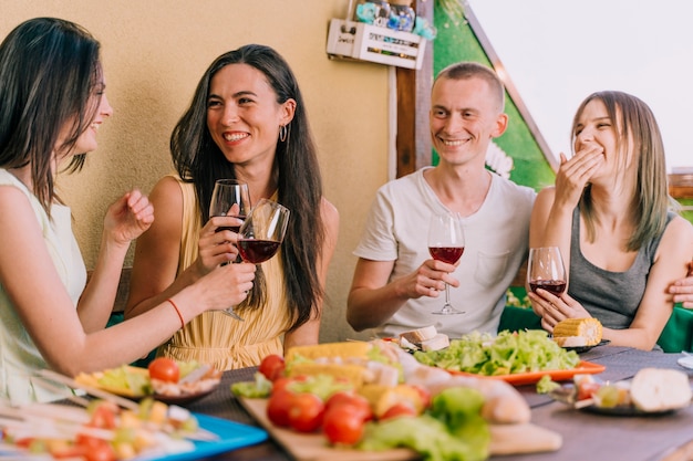 Free Photo | People enjoying themselves at rooftop party