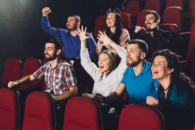 Premium Photo People Having Fun In Cinema