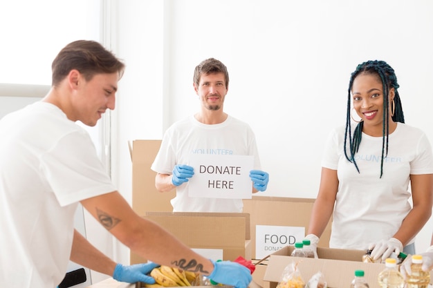 Premium Photo | People volunteering for donations for the poor