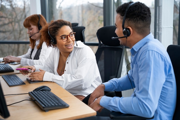 Free Photo | People working in call center