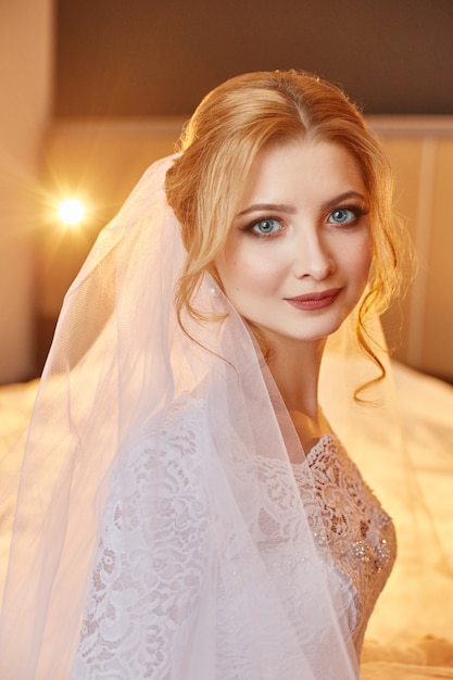 Premium Photo | Perfect wedding day of woman bride, portrait