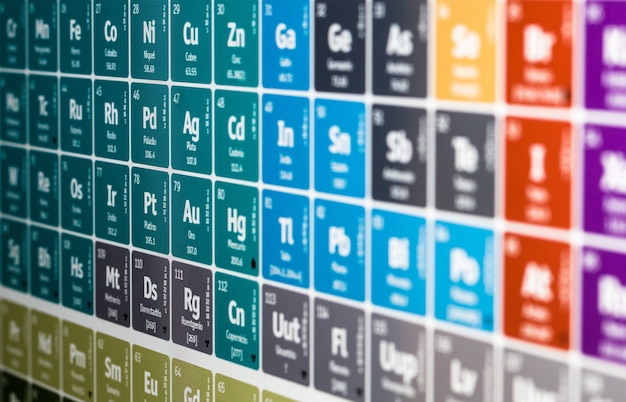 Periodic table with few elements