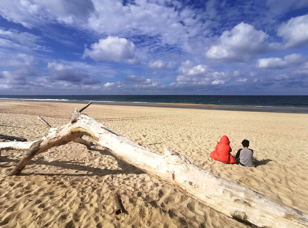 Premium Photo | Person resting in the open air relaxing on the beach in ...