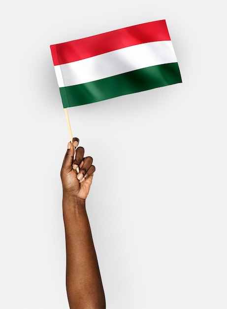 ハンガリーの国旗を振っている人 無料の写真