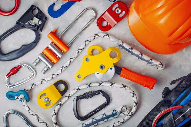 Premium Photo | Personal safety equipment using in climbing