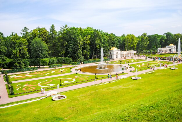 Peterhof received visitors after restoration of many exhibits. Premium Photo