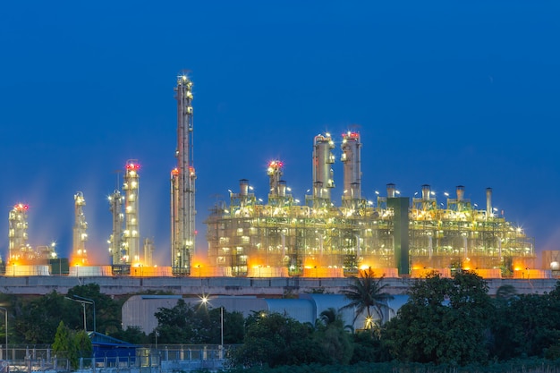 Petrochemical oil refinery plant. Premium Photo