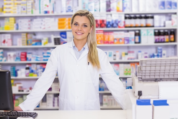 Premium Photo | Pharmacist smiling at camera