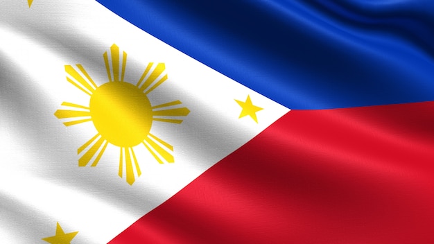 Premium Photo | Philippines flag, with waving fabric texture