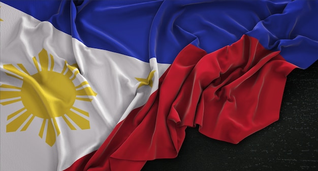 Free Photo Philippines Flag Wrinkled On Dark Background 3d Render