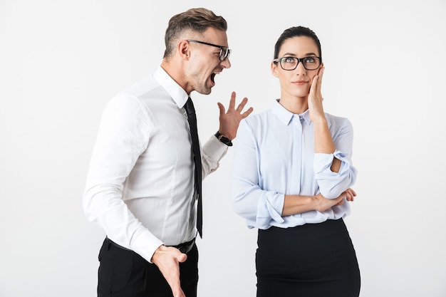 Premium Photo | Photo of displeased angry quarrel business colleagues ...