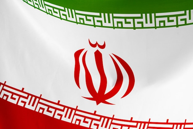 Premium Photo | Photo of fabric flag of iran close up