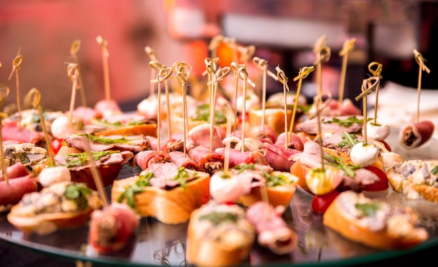 Premium Photo | Photo of snack on a buffet table during a party