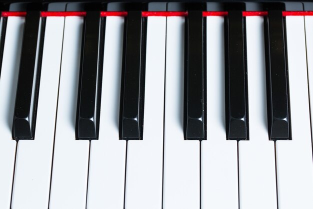 Premium Photo | Piano keys ,side view of instrument musical tool.