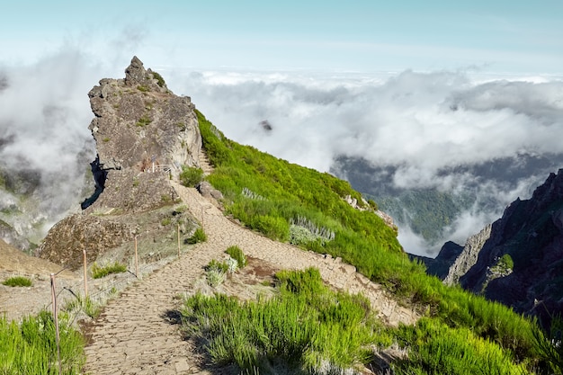 Premium Photo | Pico do arieiro mountain peak in madeira portugal