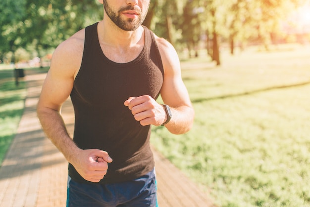 Premium Photo | Picture of a young athletic man after training ...